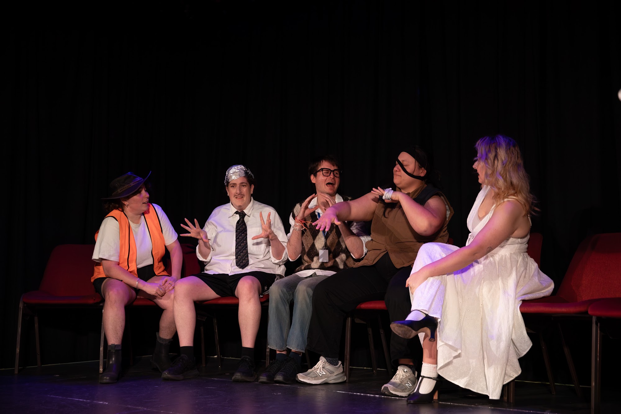 Curtain moment from The Streets Are Paved With Murder at Factory Theatre, Sydney Fringe 2026.
