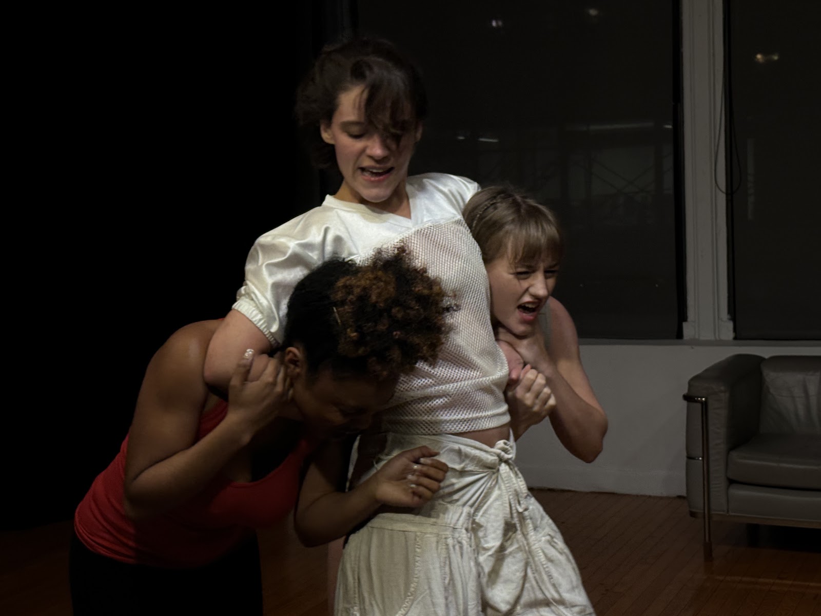 Production still from The Suitors of Helen at the New York Drama Department, 2026.