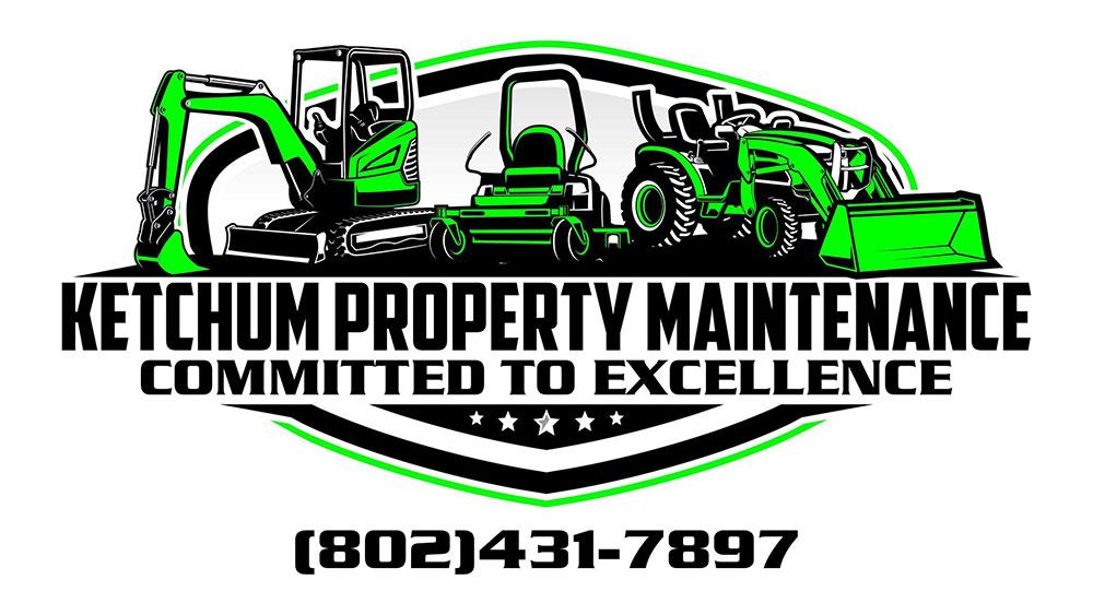 Ketchum Property Maintenance Vermont logo for lawn care landscaping and snow removal services