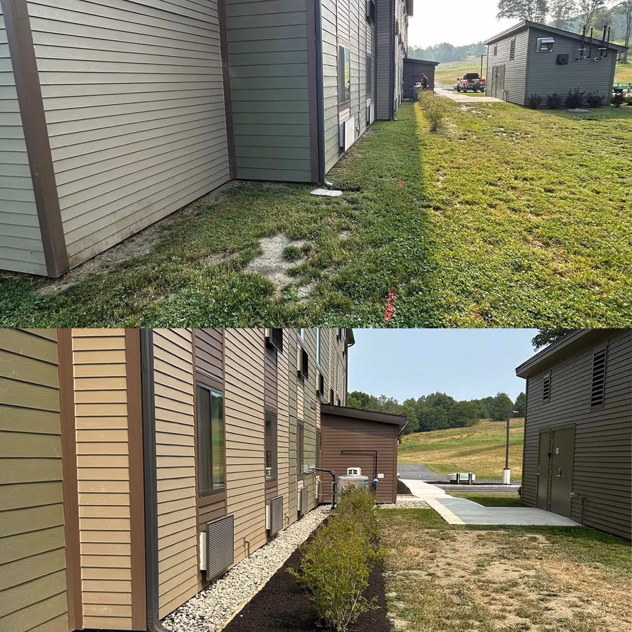 landscaping improvement before and after Ketchum Property Maintenance