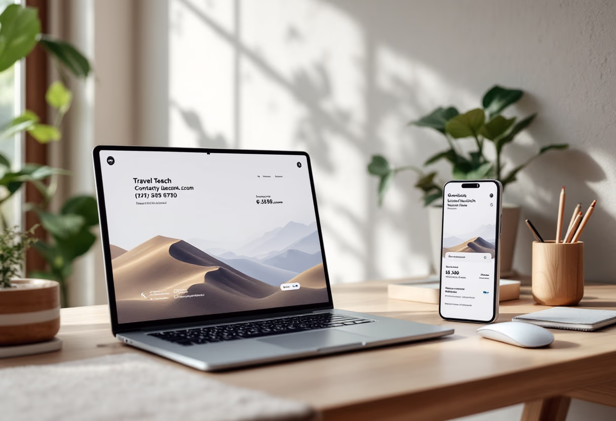 image of contact details graphic (for a travel tech)