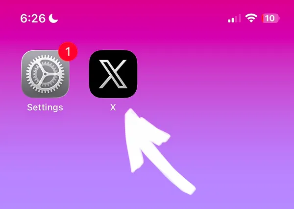Home screen with X app icon when access is blocked and time limit has been reached