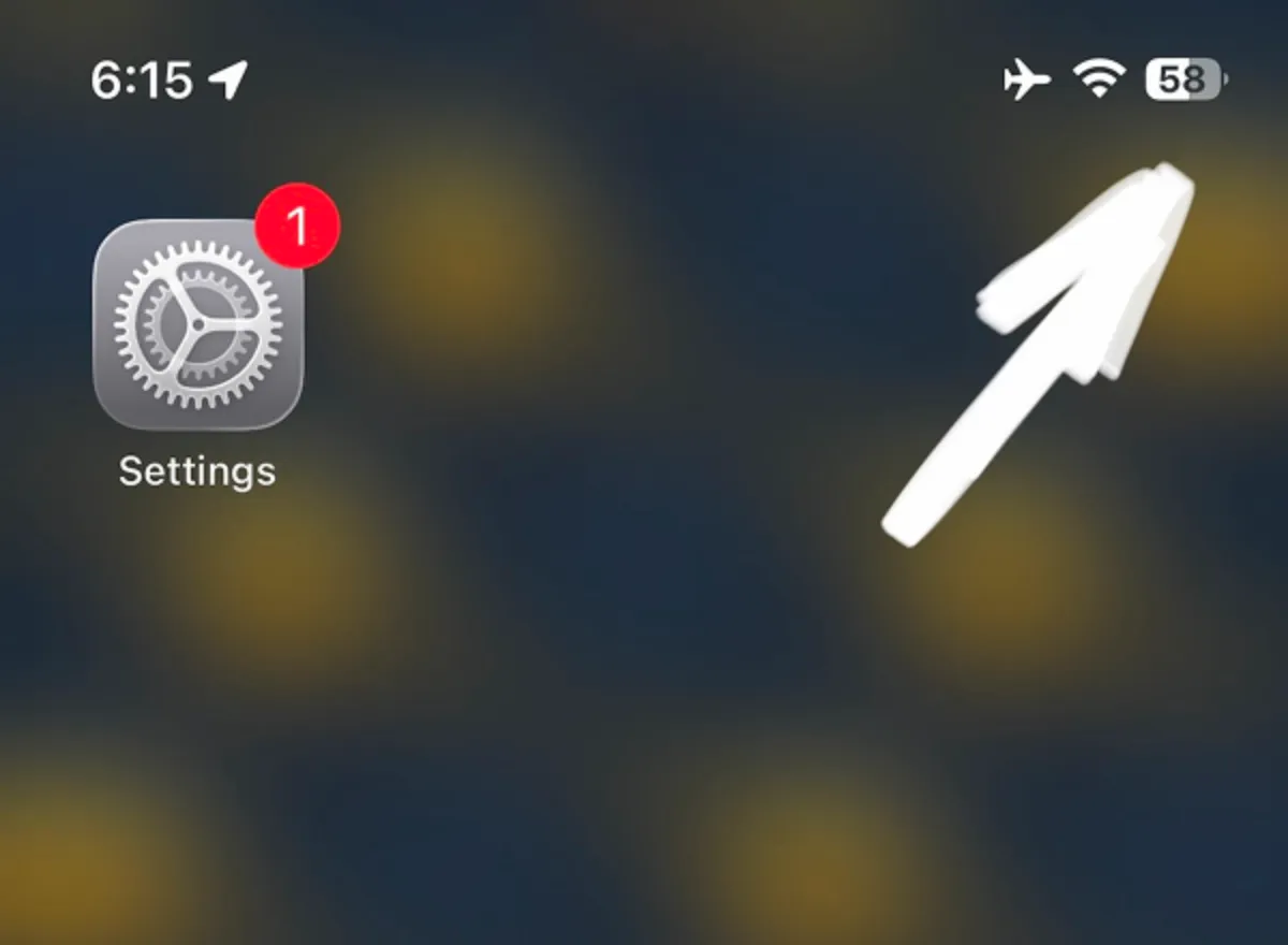 Step 1, iPhone screenshot, Open Control Center