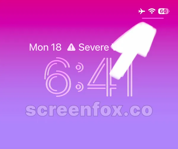 Lock screen displaying time 6:41, Severe Weather alert, and moon icon indicating when Do Not Disturb is turned on