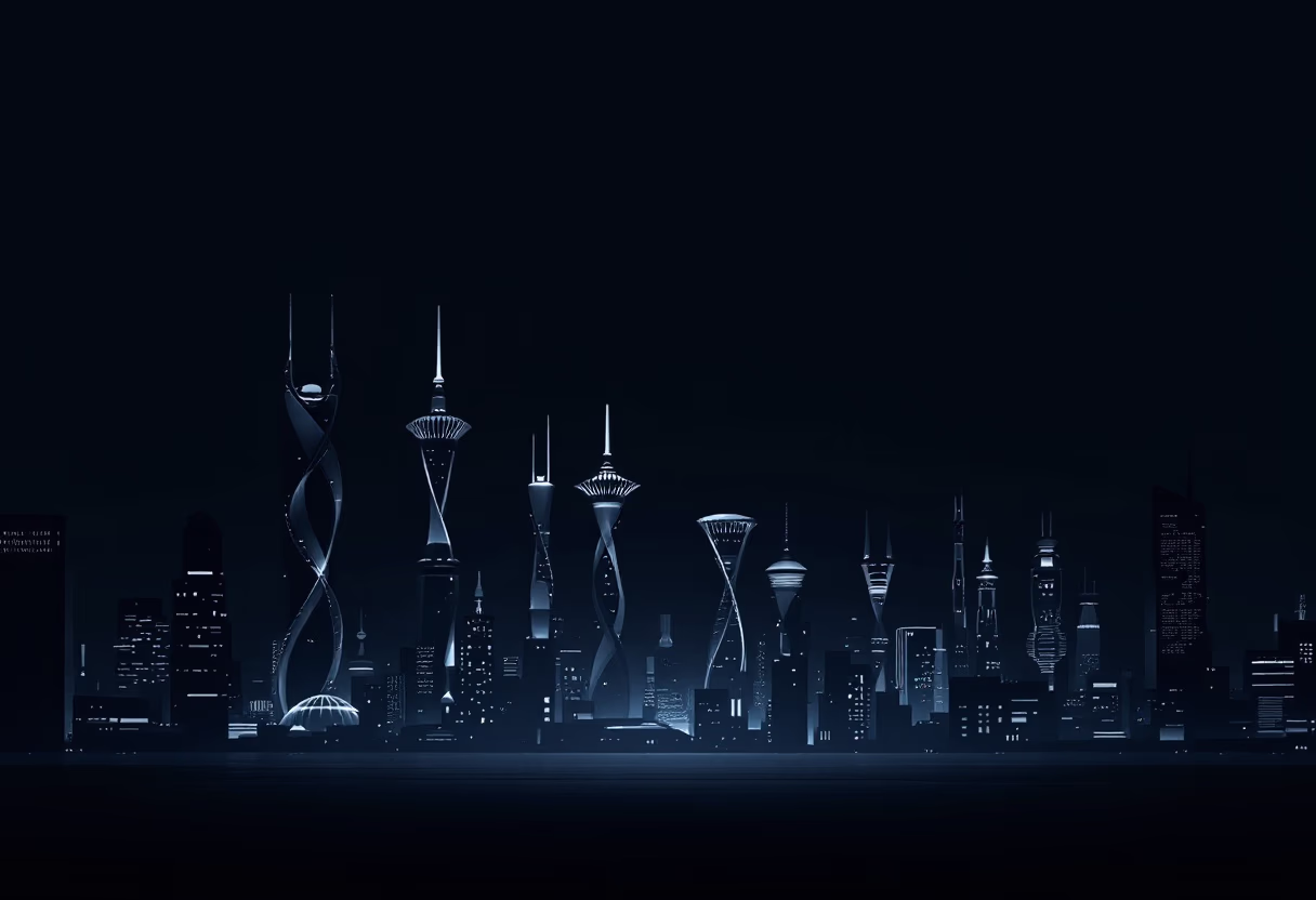 [background image] image of futuristic city landscape (for a game development company)