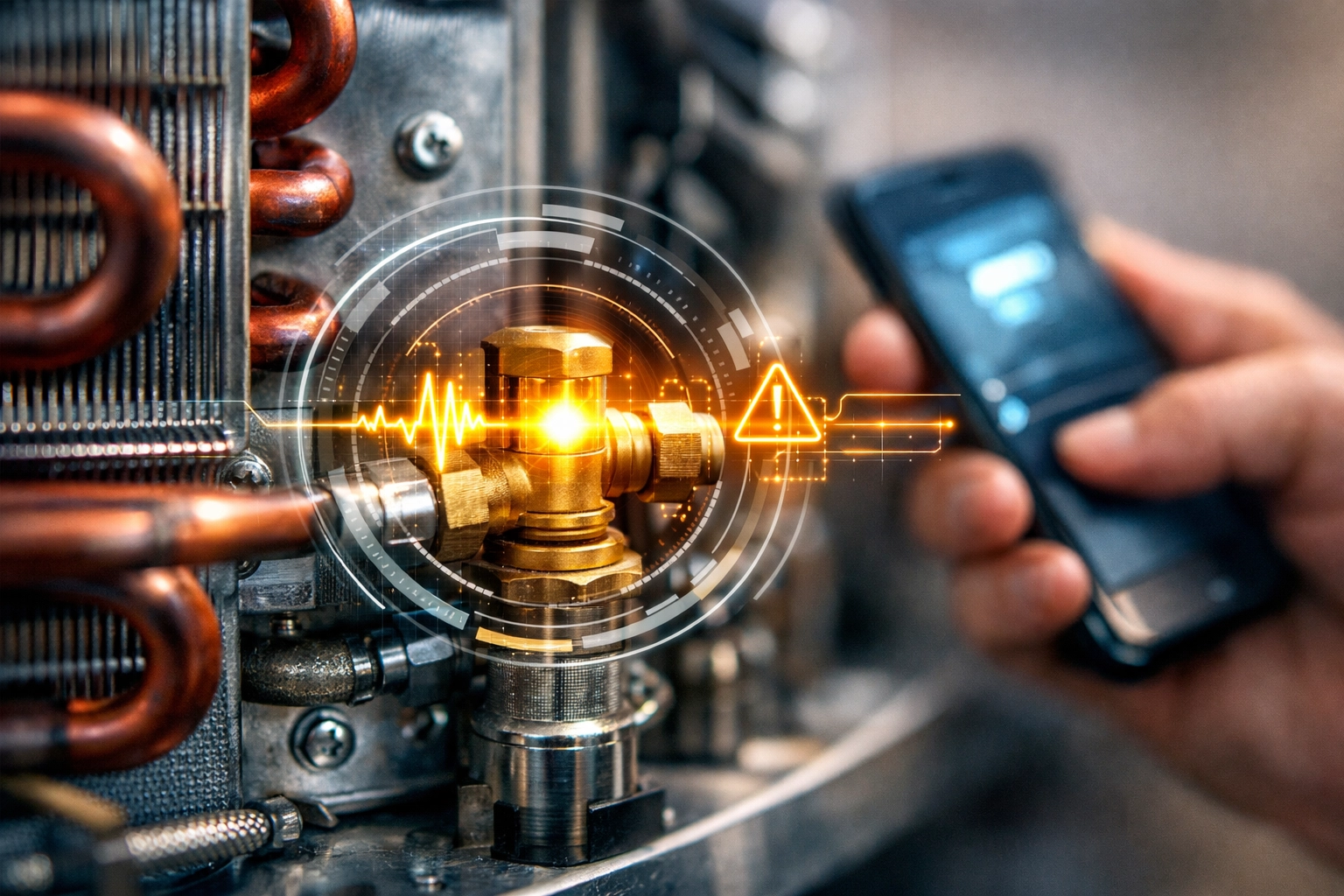 AI-powered home diagnostics identifying an early maintenance warning on an HVAC system.