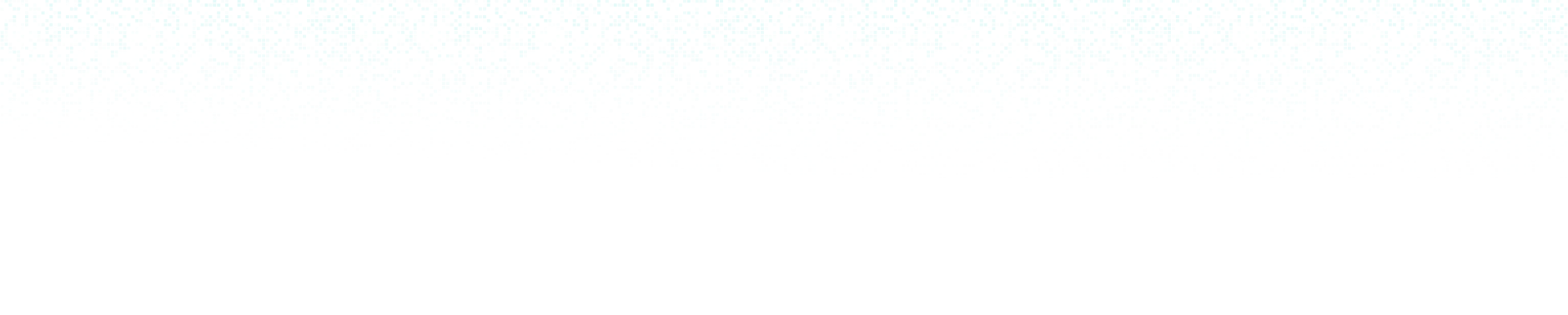 Abstract digital pixel pattern with cyan and turquoise squares fading downward on black background.