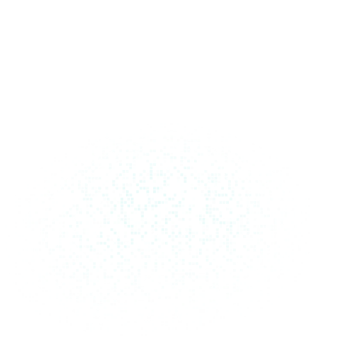 Digital cluster of small cyan and light blue squares scattered densely against a black background resembling a pixelated or data visualization effect.