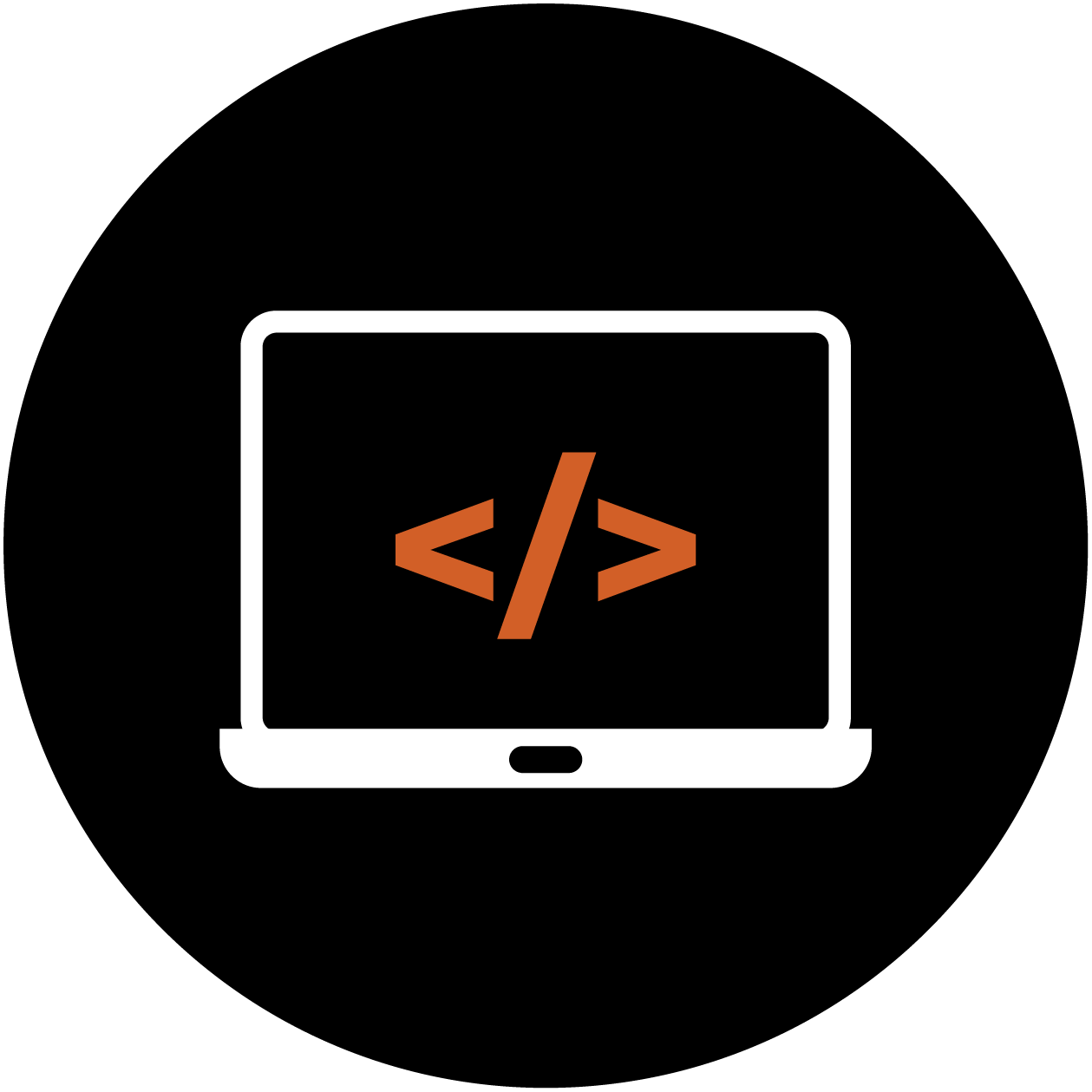 Laptop with code icon