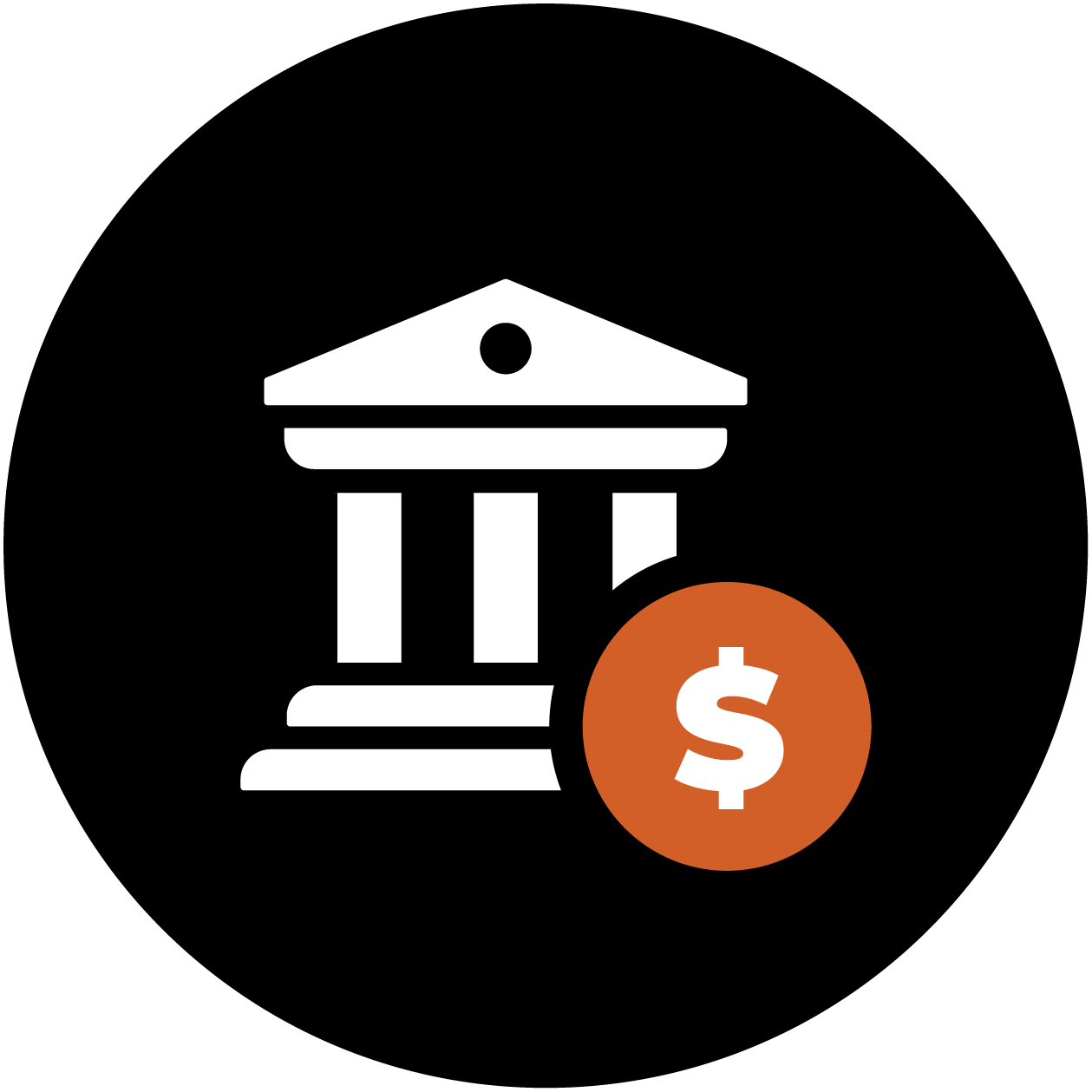 Bank with dollar sign icon