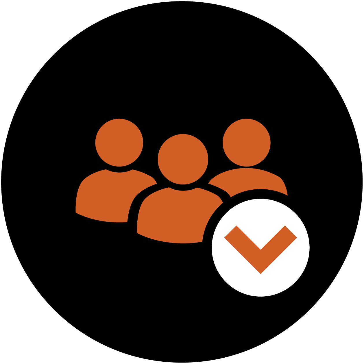Team with check icon