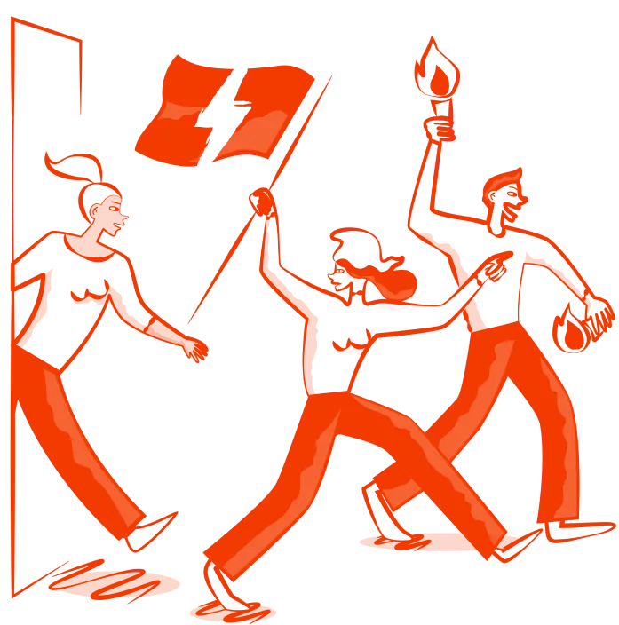 Dessin allégorie du combat commercial