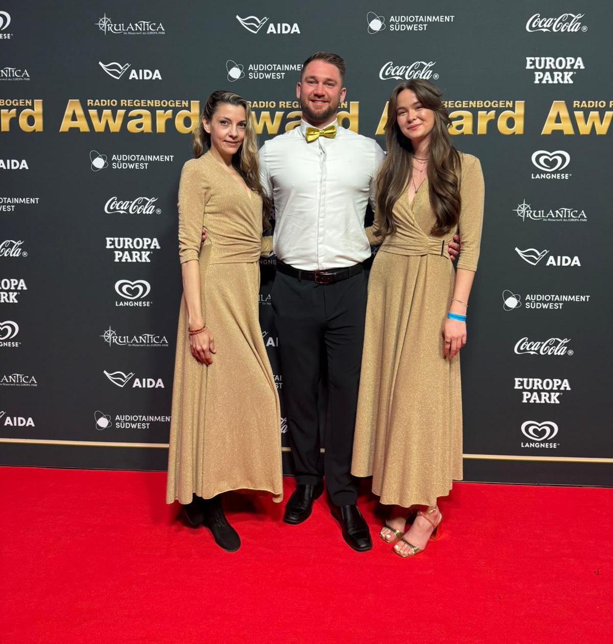 eventas team in front of the Radio Regenbogen Award backdrop at Europa-Park Rust