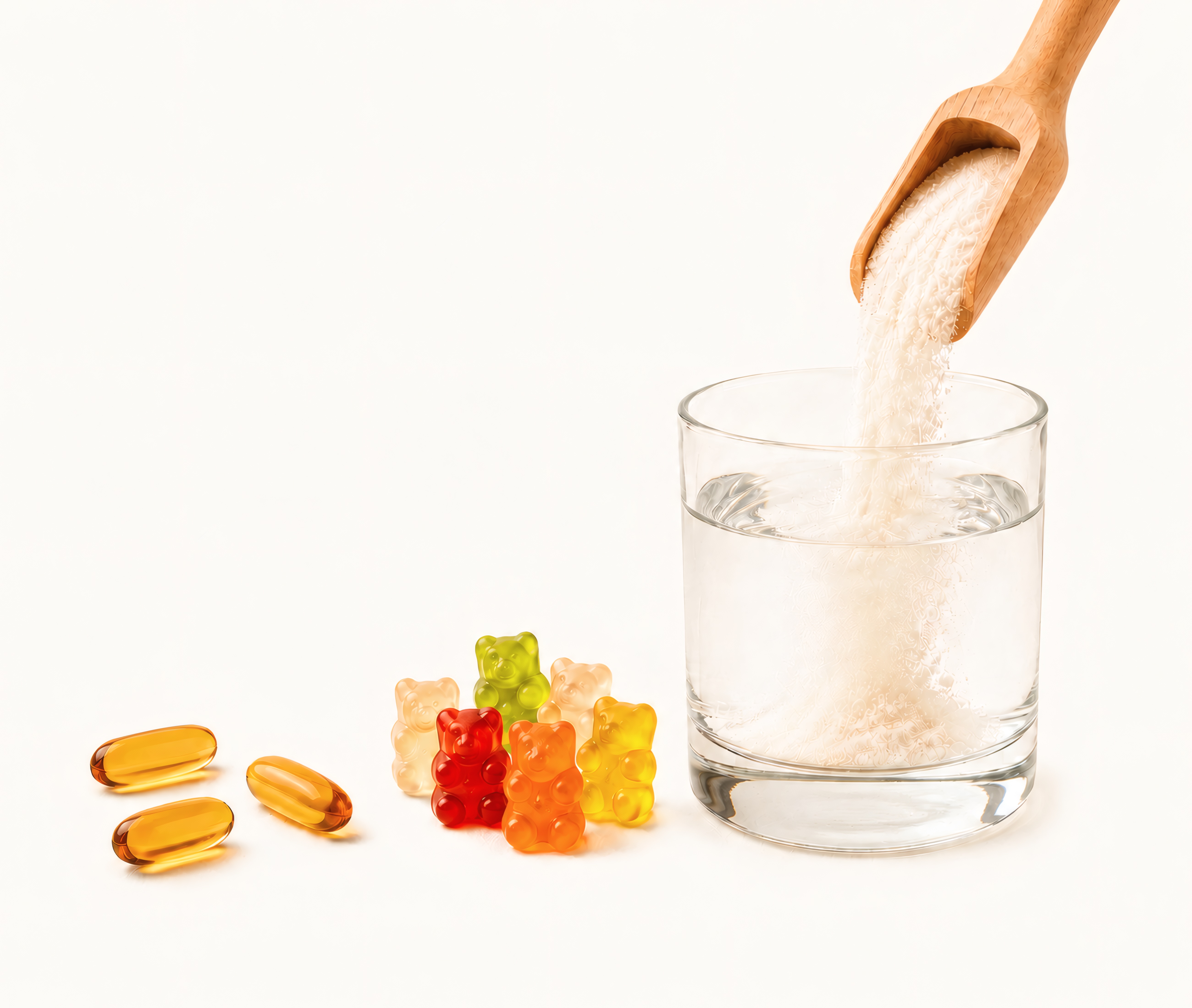 Kosher gelatin and collagen peptides — softgels, gummies, and collagen powder
