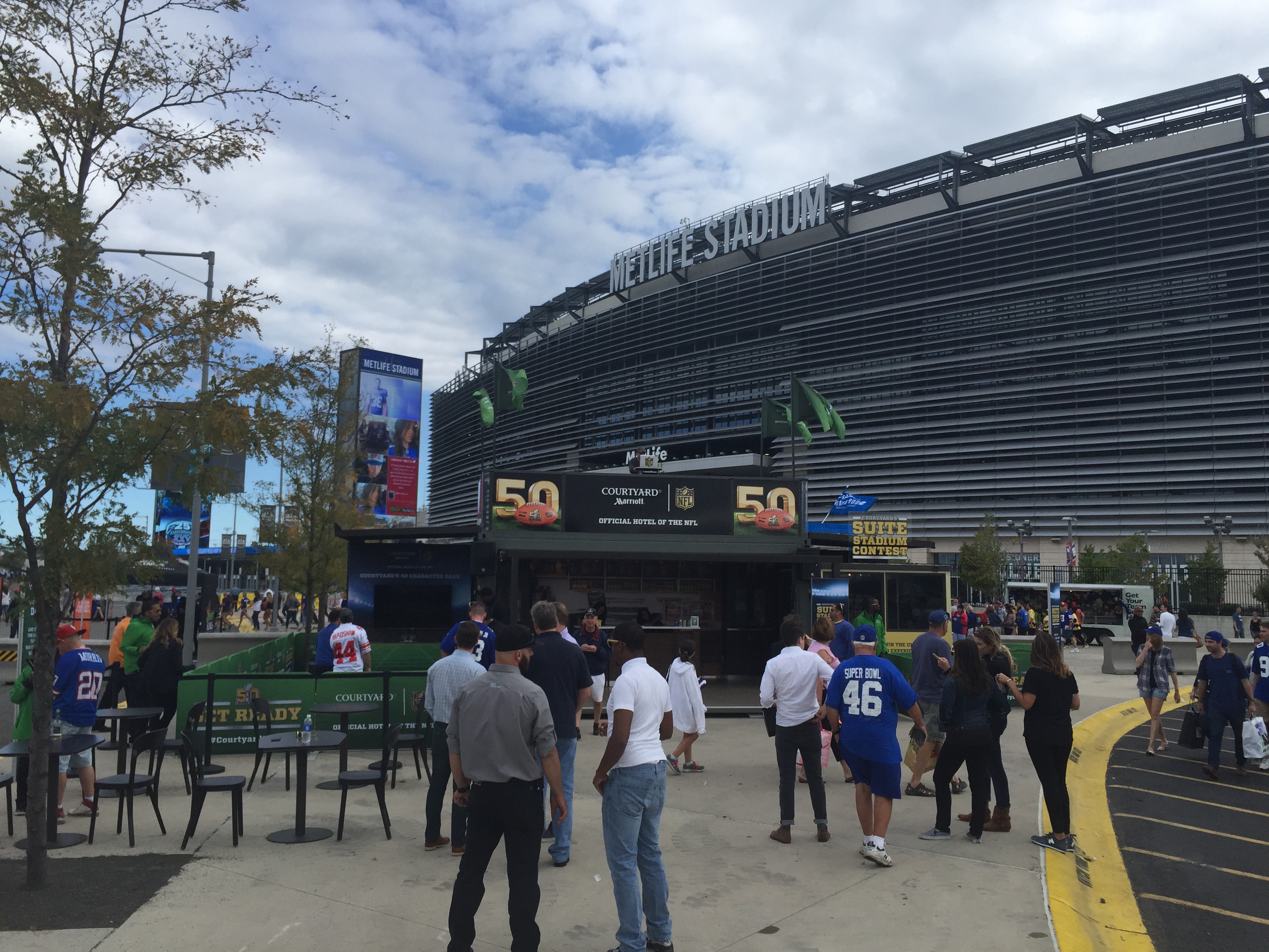Courtyard NFL Journey to Super Bowl 50 — custom shipping container stadium tour