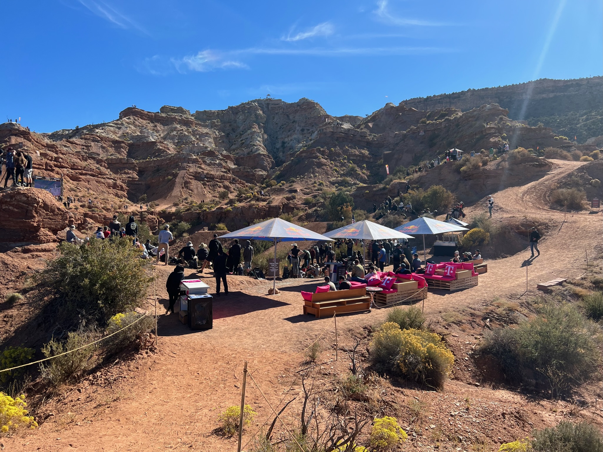 T-Mobile guests at Red Bull Rampage lounge overlooking the course