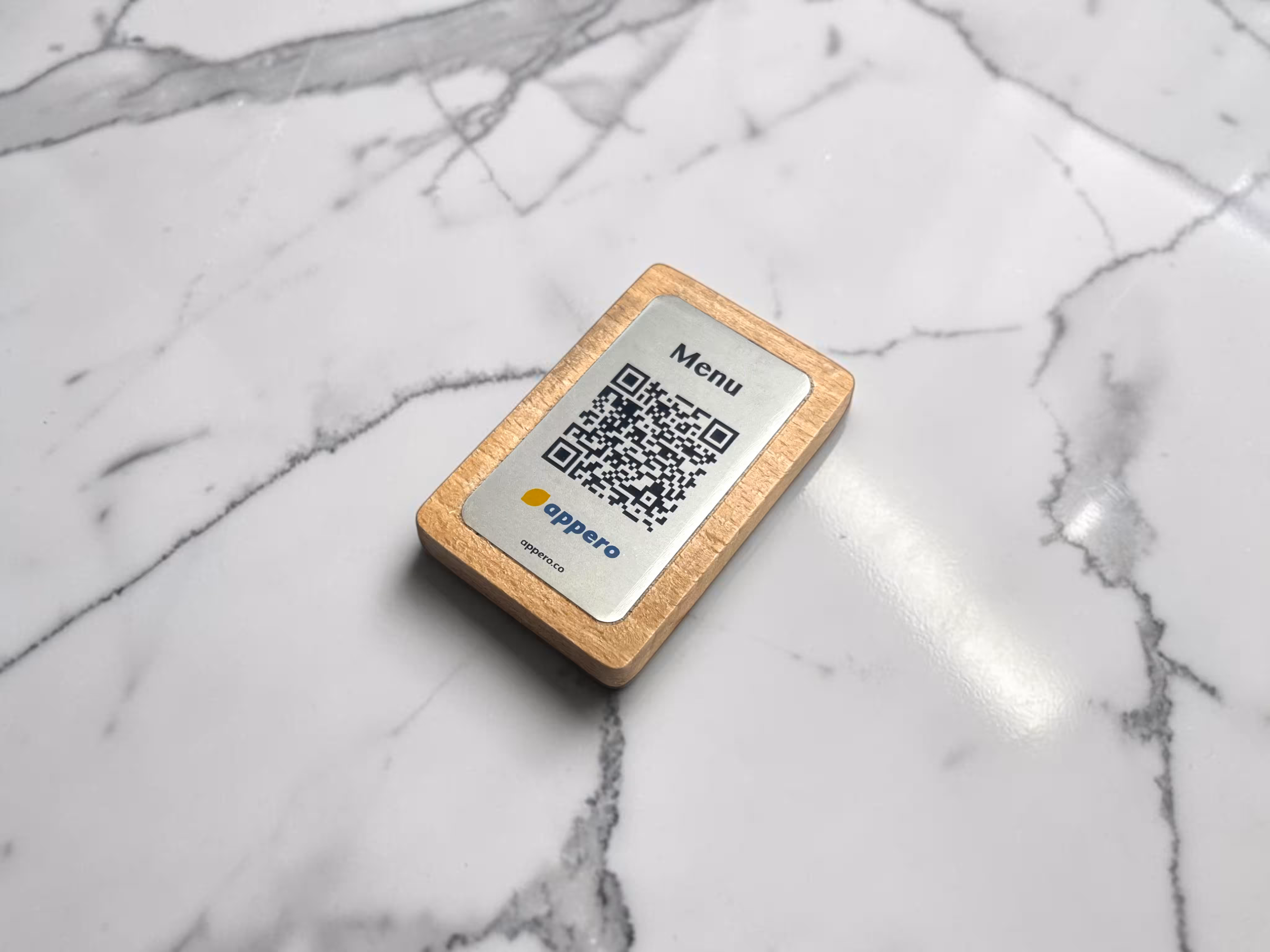 Support QR code bois restaurant