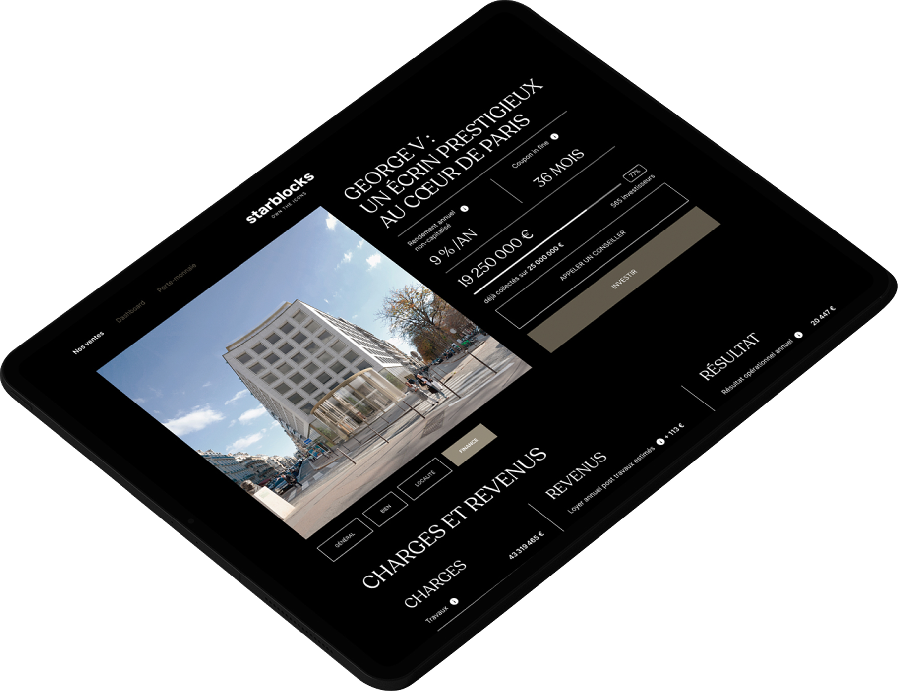 Tablet device showcasing the Starblocks platform
