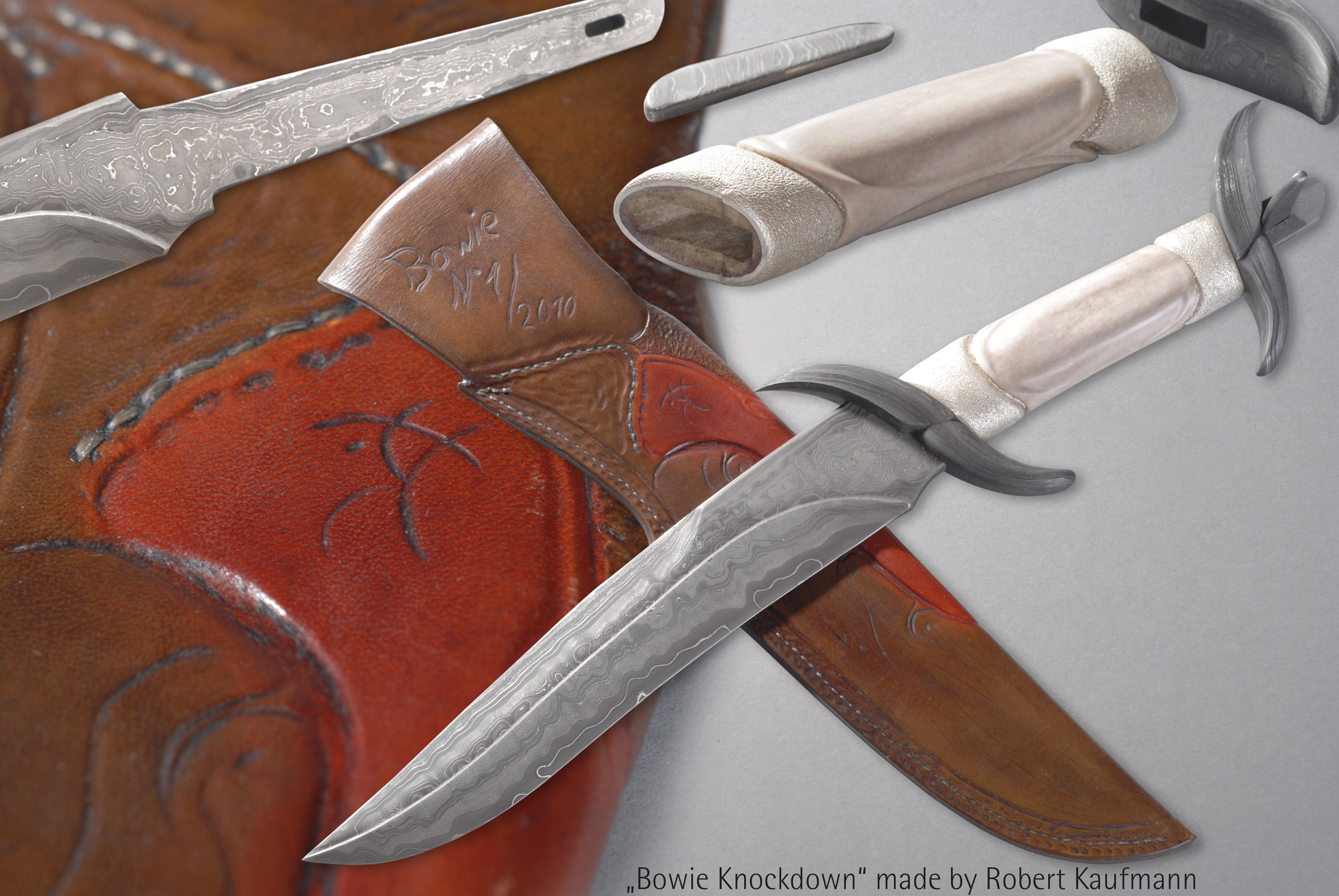 Handgefertigte Messer auf Leder