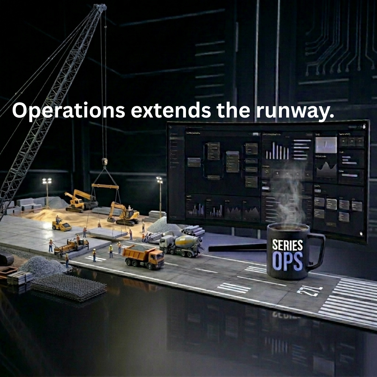 Operations extends the runway.