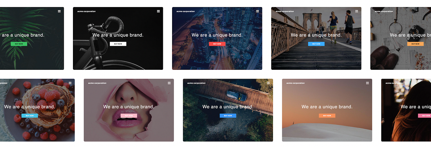 Side-by-side comparison of repetitive, templated websites