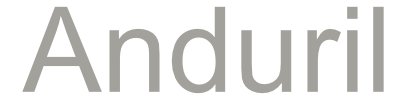 Anduril wordmark in gray sans-serif font on white background.