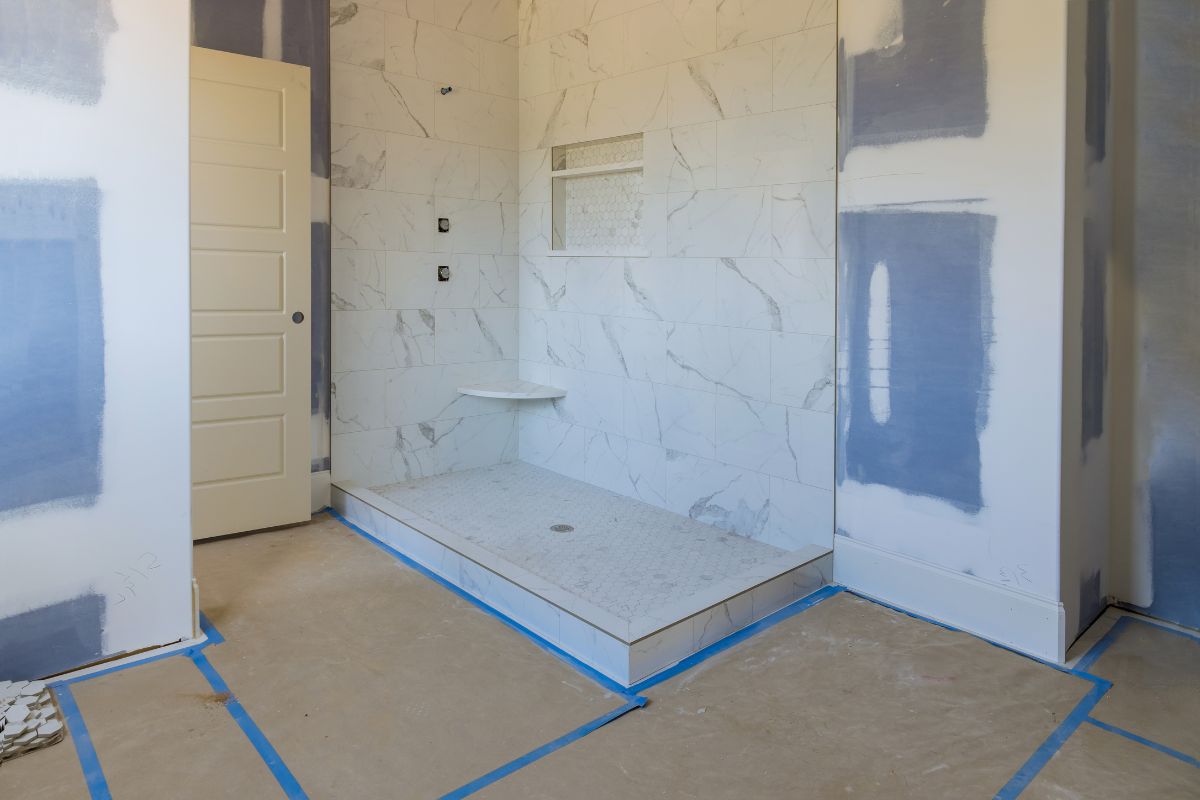 in process bathroom construction