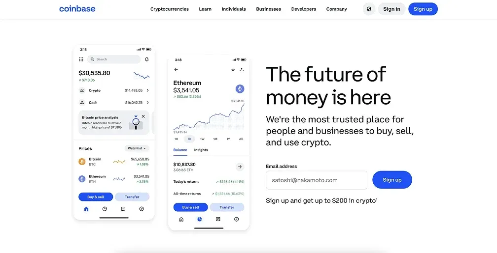 Comisiones de Coinbase (aplicación estándar)