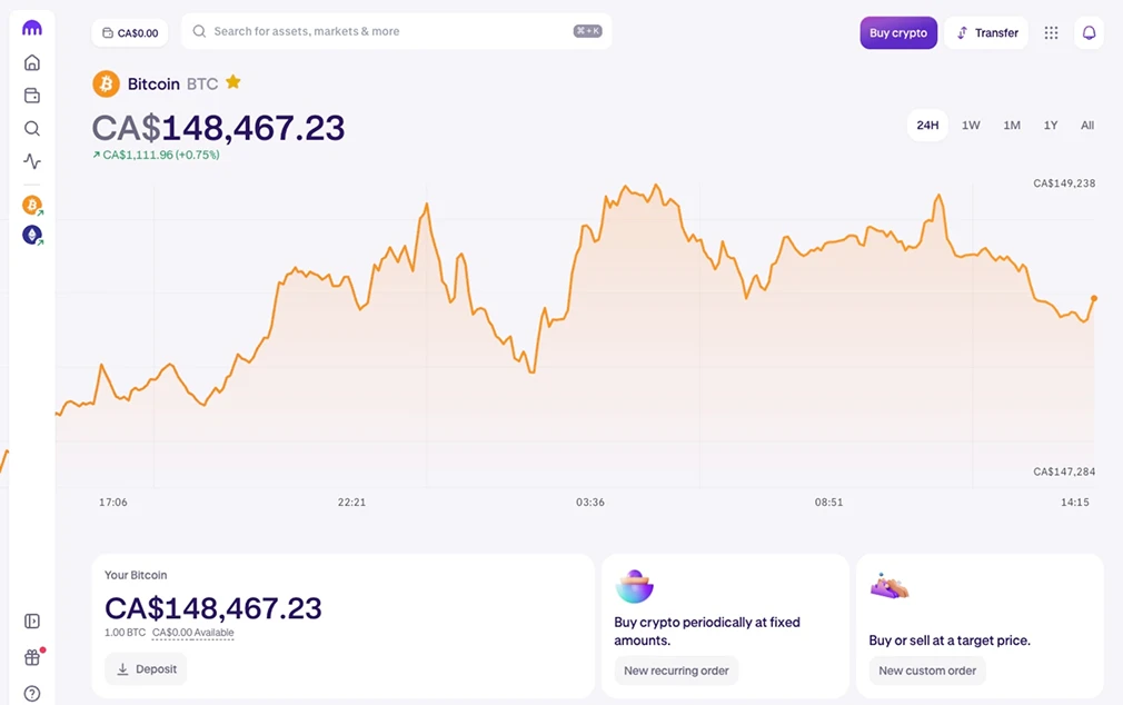 اشترِ العملات المشفرة مع CIBC