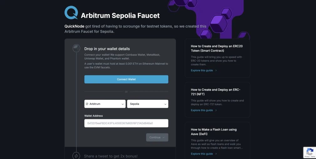 ConsigueTestnet Arbitrum en un Faucet