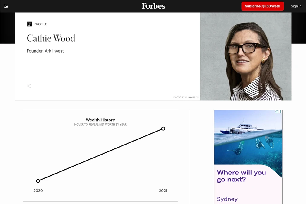 Cathie Wood Net Worth.