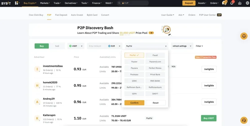 كيفية استخدام PayPal منصة Bybit Binance