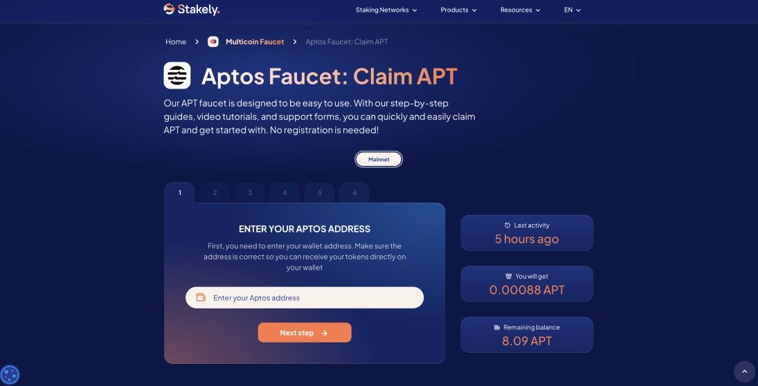 ObtenirTestnet  Aptos