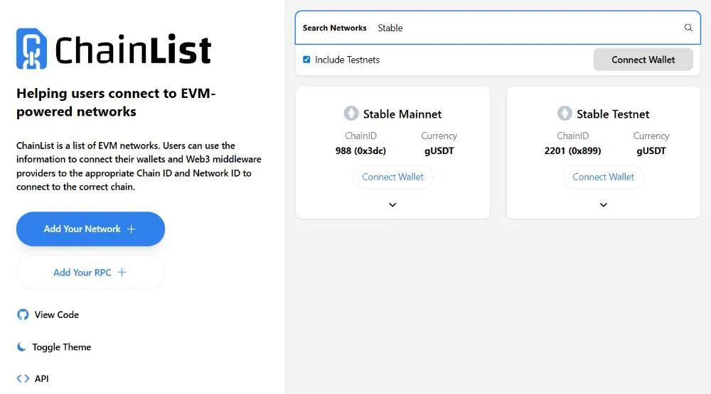 كيفية ربط StableChain MetaMask