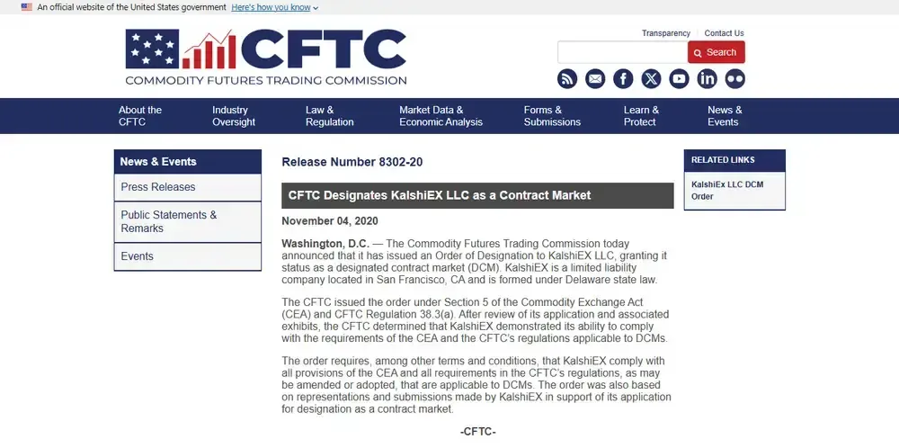 CFTC deCFTC para Kalshi