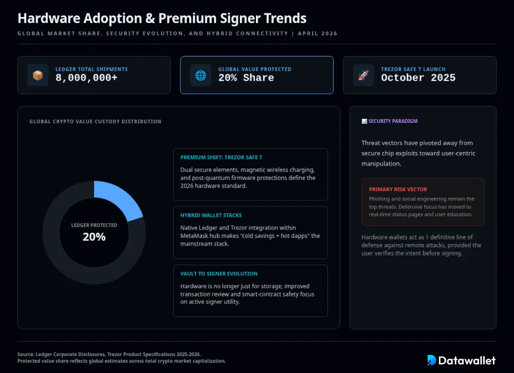 Estadísticas y tendencias sobre dispositivos de hardware para criptomonedas