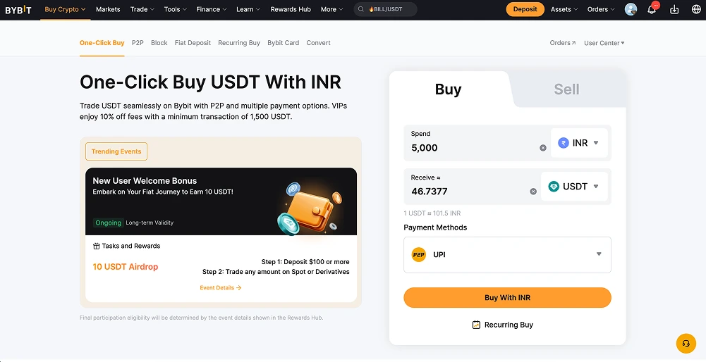 Acheter des cryptos avec UPI