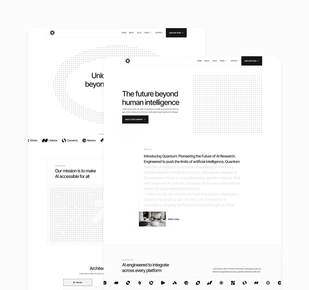 Pages Included - Quantum | Webflow Template