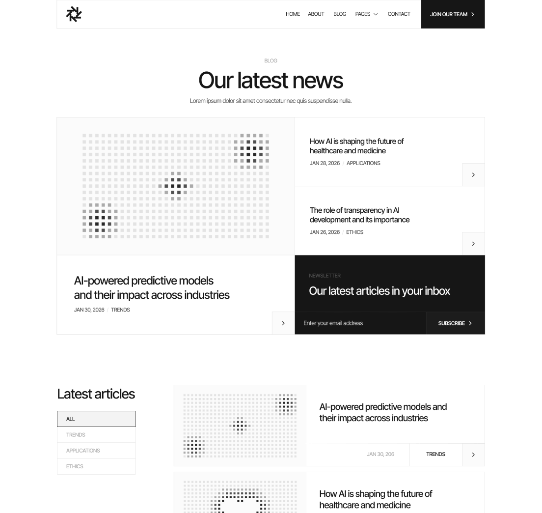 Quantum - Blog V2 Page - AI Research Lab Webflow Template