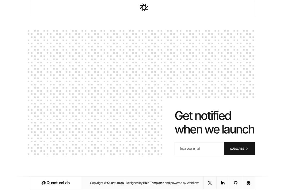Coming Soon Page - Quantum | Webflow Template
