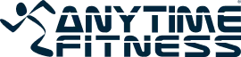 Anytime Fitness logo with a stylized running figure and bold text.