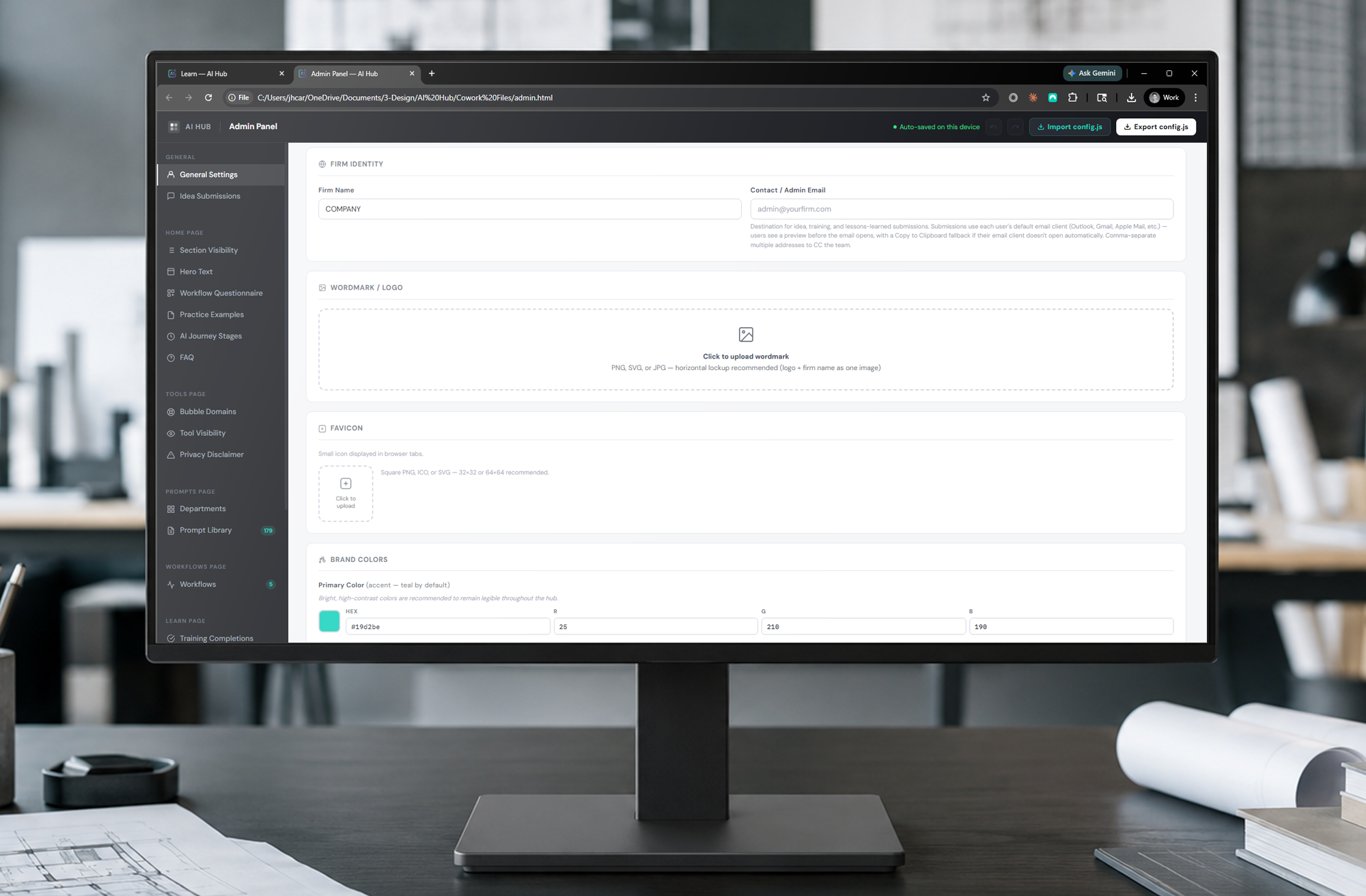 [interface] screenshot of core features (for an ai developer tools)