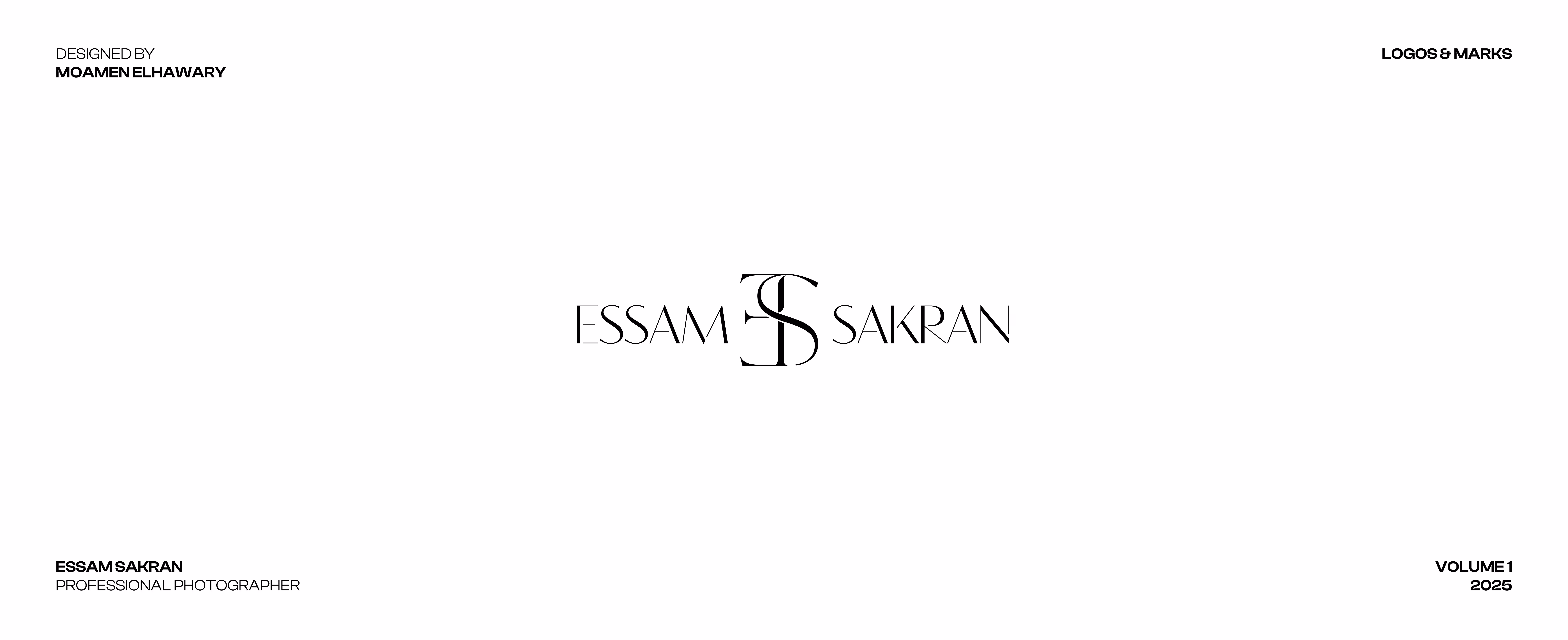 Stylized logo with overlapping letters E and S between the name Essam Sakran in elegant font.