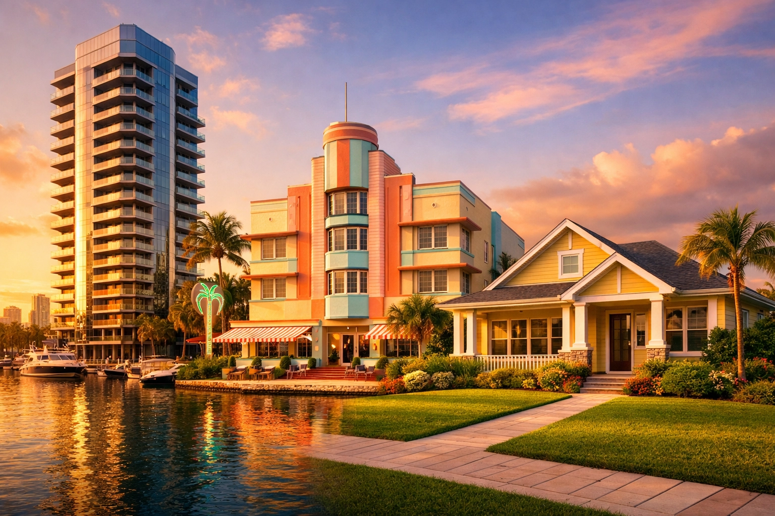 Diverse Florida real estate types including condos and homes that qualify for DSCR loan programs.