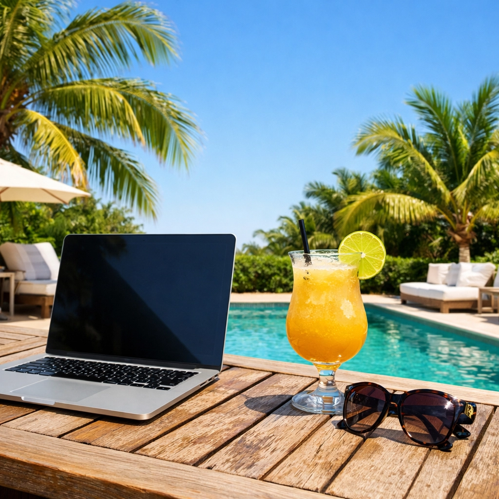 Miami poolside patio representing a successful short-term rental investment in the Florida market.