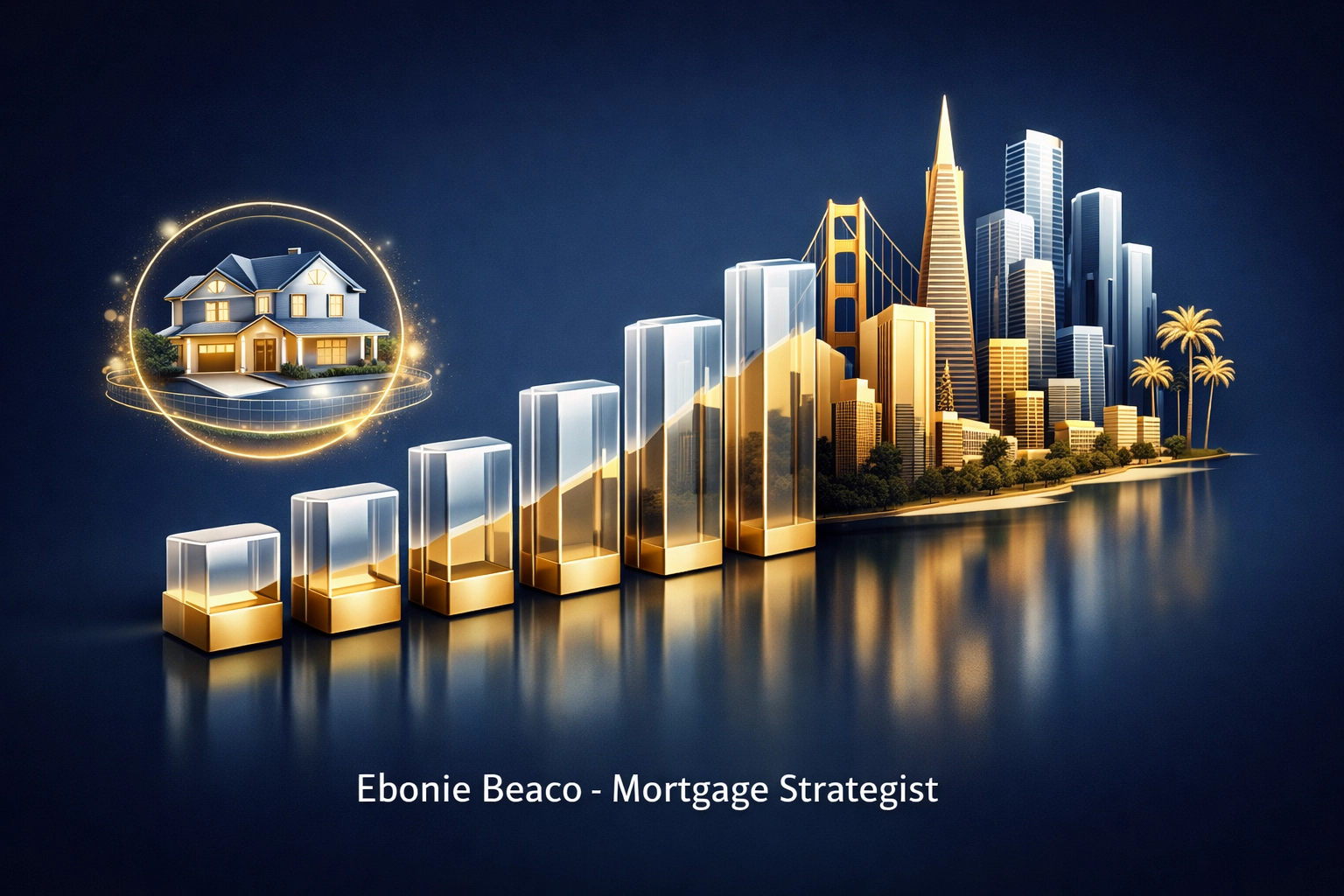 Financial chart analyzing luxury home loan market trends in California, Florida, and Georgia.