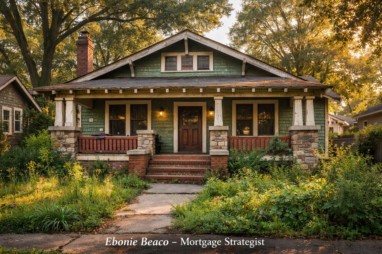 Distressed off-market bungalow in Atlanta West End for real estate wholesaling.