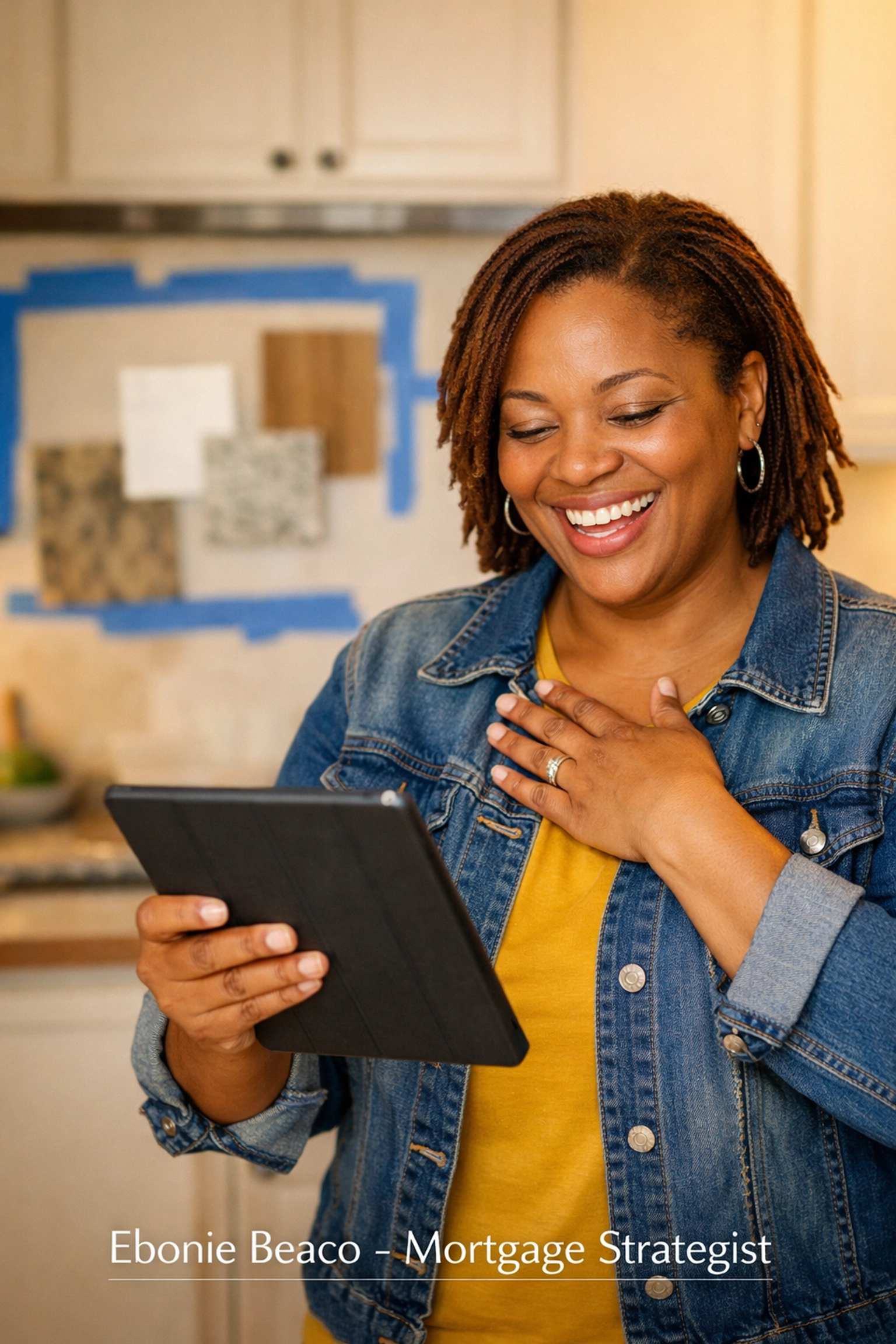 Excited homeowner starting a kitchen renovation with an Indiana home equity line of credit.