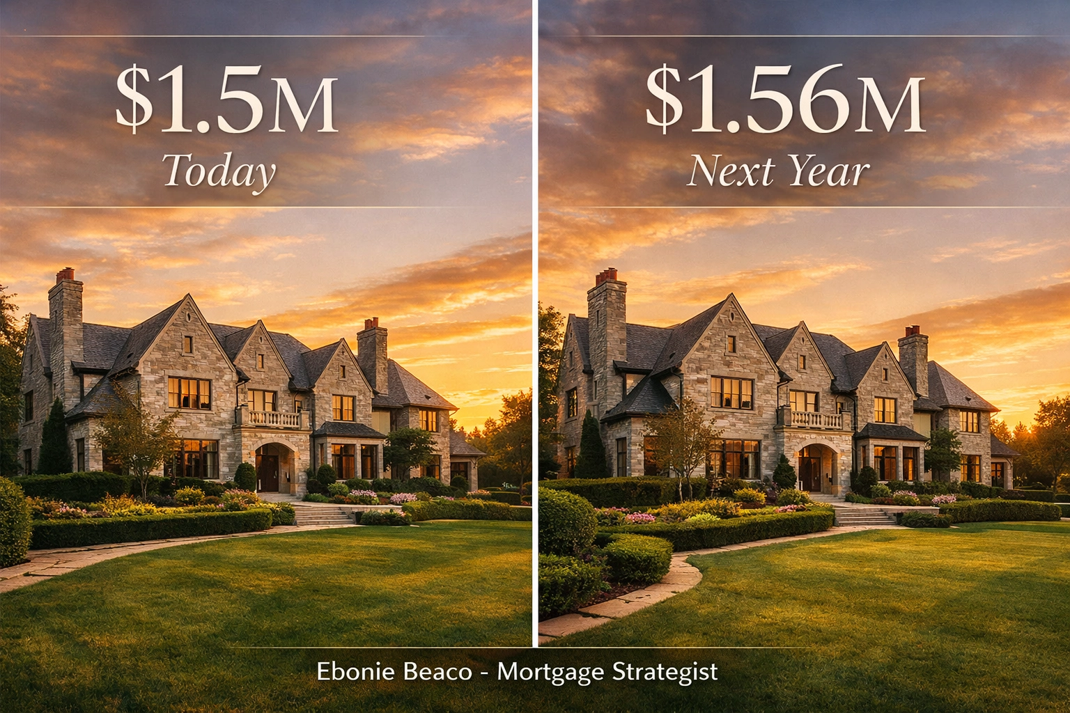 Lake Forest luxury home price comparison today versus next year illustrating potential equity gains.