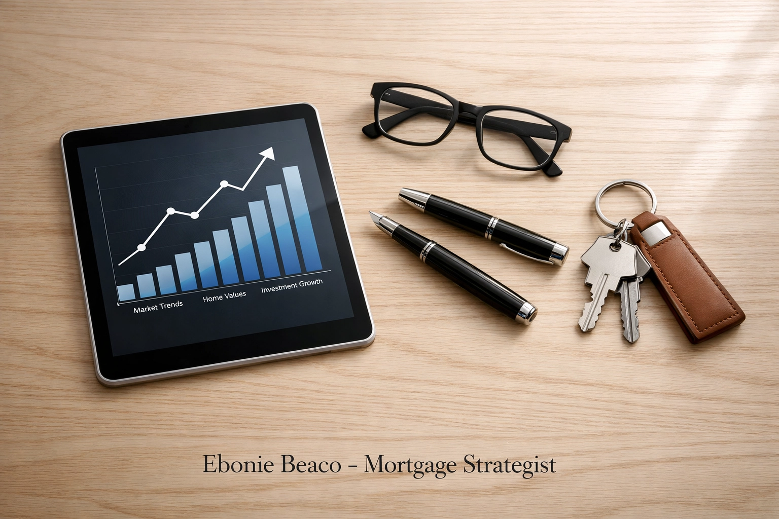 Professional desk setup with growth charts for planning a home equity line of credit strategy.